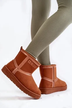 Damskie Wsuwane Śniegowce Big Star KK274612 Brązowe