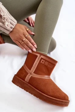 Damskie Wsuwane Śniegowce Big Star KK274612 Brązowe