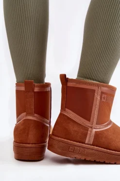 Damskie Wsuwane Śniegowce Big Star KK274612 Brązowe