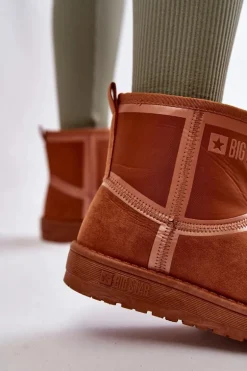 Damskie Wsuwane Śniegowce Big Star KK274612 Brązowe
