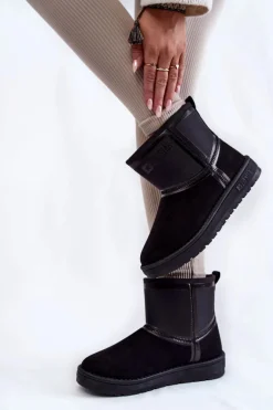 Damskie Wsuwane Śniegowce Big Star KK274614 Czarne