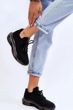 Damskie Wsuwane Skarpetkowe Buty GOE JJ2N4080 Czarne