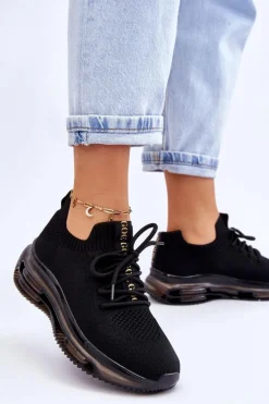 Damskie Wsuwane Skarpetkowe Buty GOE JJ2N4080 Czarne