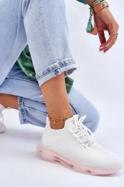 Damskie Wsuwane Skarpetkowe Buty GOE JJ2N4079 Białe