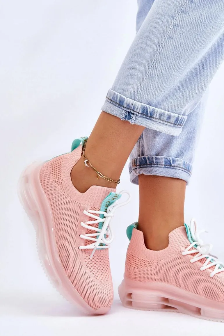 Damskie Wsuwane Skarpetkowe Buty GOE JJ2N4081 Jasnoróżowe