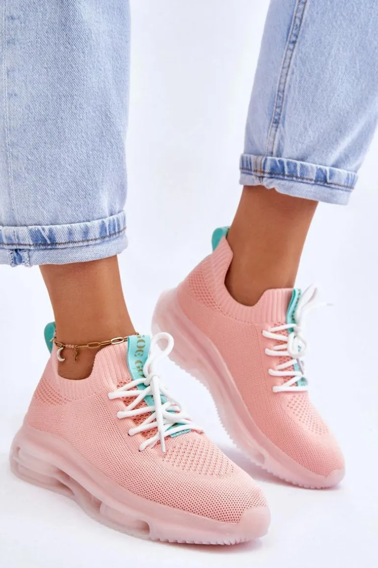 Damskie Wsuwane Skarpetkowe Buty GOE JJ2N4081 Jasnoróżowe