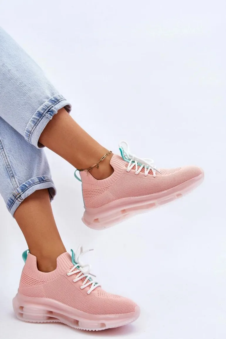 Damskie Wsuwane Skarpetkowe Buty GOE JJ2N4081 Jasnoróżowe