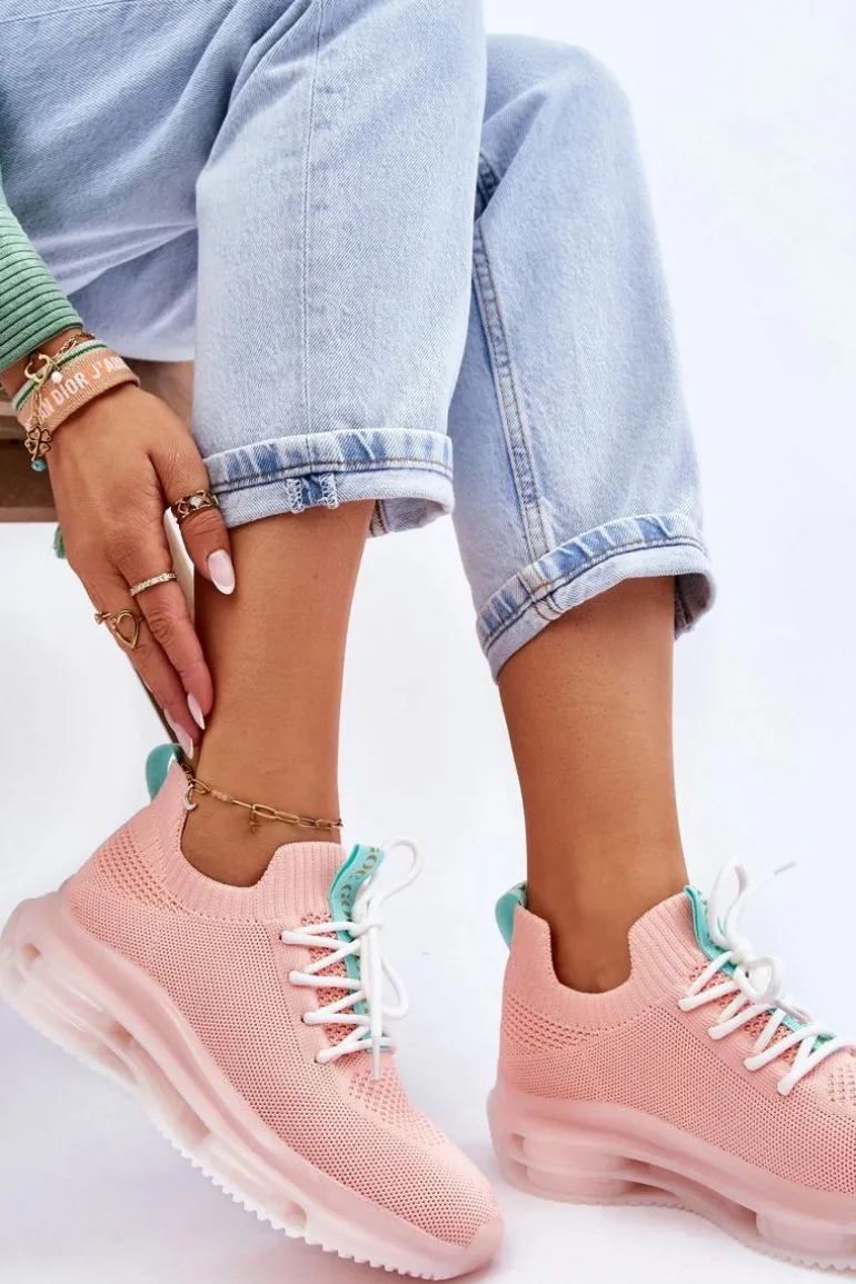 Damskie Wsuwane Skarpetkowe Buty GOE JJ2N4081 Jasnoróżowe