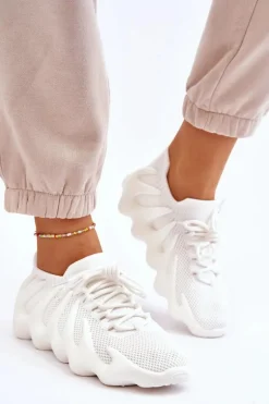 Damskie Wsuwane Sneakersy Białe Myles