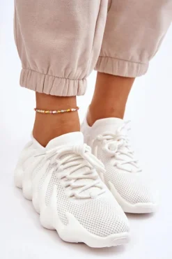 Damskie Wsuwane Sneakersy Białe Myles