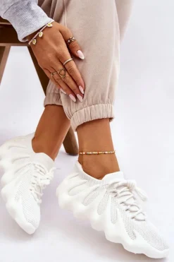 Damskie Wsuwane Sneakersy Białe Myles