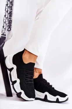 Damskie Wsuwane Sneakersy Czarne Dayen