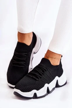 Damskie Wsuwane Sneakersy Czarne Dayen