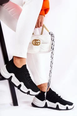 Damskie Wsuwane Sneakersy Czarne Dayen