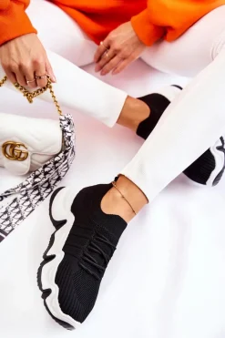 Damskie Wsuwane Sneakersy Czarne Dayen