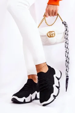 Damskie Wsuwane Sneakersy Czarne Dayen