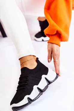 Damskie Wsuwane Sneakersy Czarne Dayen