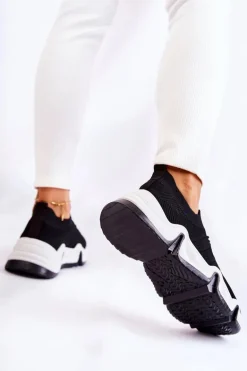 Damskie Wsuwane Sneakersy Czarne Dayen