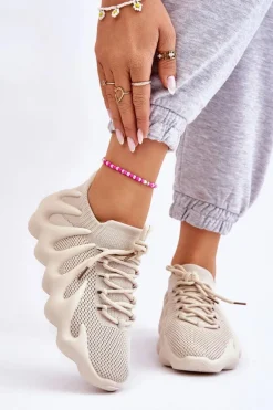 Damskie Wsuwane Sneakersy Beżowe Myles