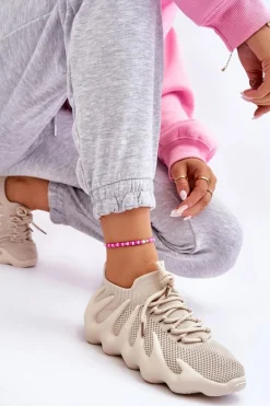 Damskie Wsuwane Sneakersy Beżowe Myles