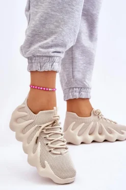 Damskie Wsuwane Sneakersy Beżowe Myles