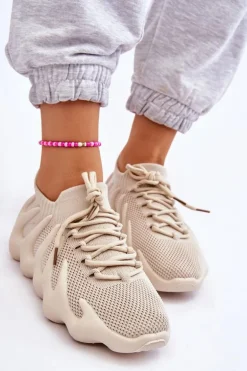 Damskie Wsuwane Sneakersy Beżowe Myles