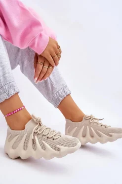 Damskie Wsuwane Sneakersy Beżowe Myles