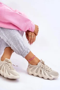 Damskie Wsuwane Sneakersy Beżowe Myles