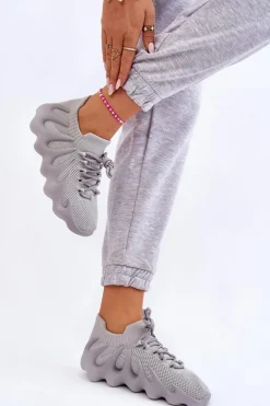 Damskie Wsuwane Sneakersy Szare Myles