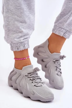 Damskie Wsuwane Sneakersy Szare Myles