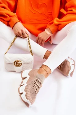 Damskie Wsuwane Sneakersy Beżowe Dayen