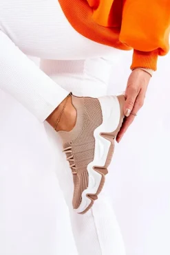 Damskie Wsuwane Sneakersy Beżowe Dayen