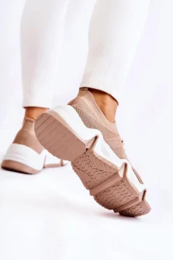 Damskie Wsuwane Sneakersy Beżowe Dayen