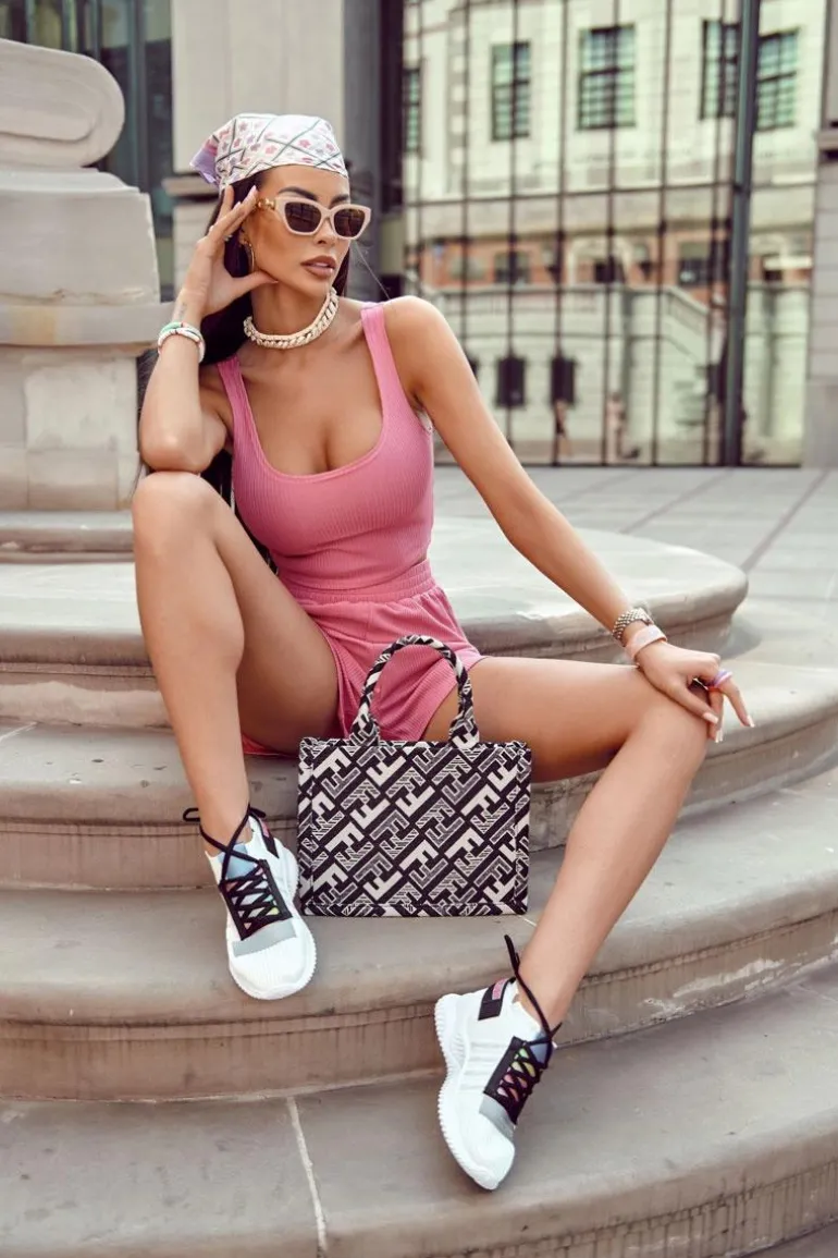 Damskie Wsuwane Sportowe Buty Sneakersy Białe Klayra