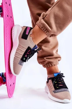 Damskie Wsuwane Sportowe Buty Sneakersy Beżowe Klayra