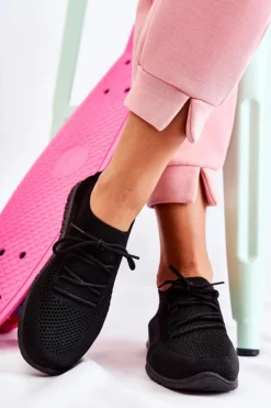 Damskie Wsuwane Sportowe Buty Czarne Sequro