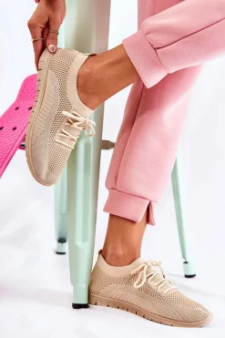 Damskie Wsuwane Sportowe Buty Beżowe Sequro