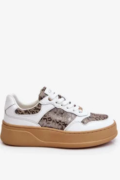 Damskie Wygodne Buty Sportowe GOE LL2N4052 Biało-Beżowe