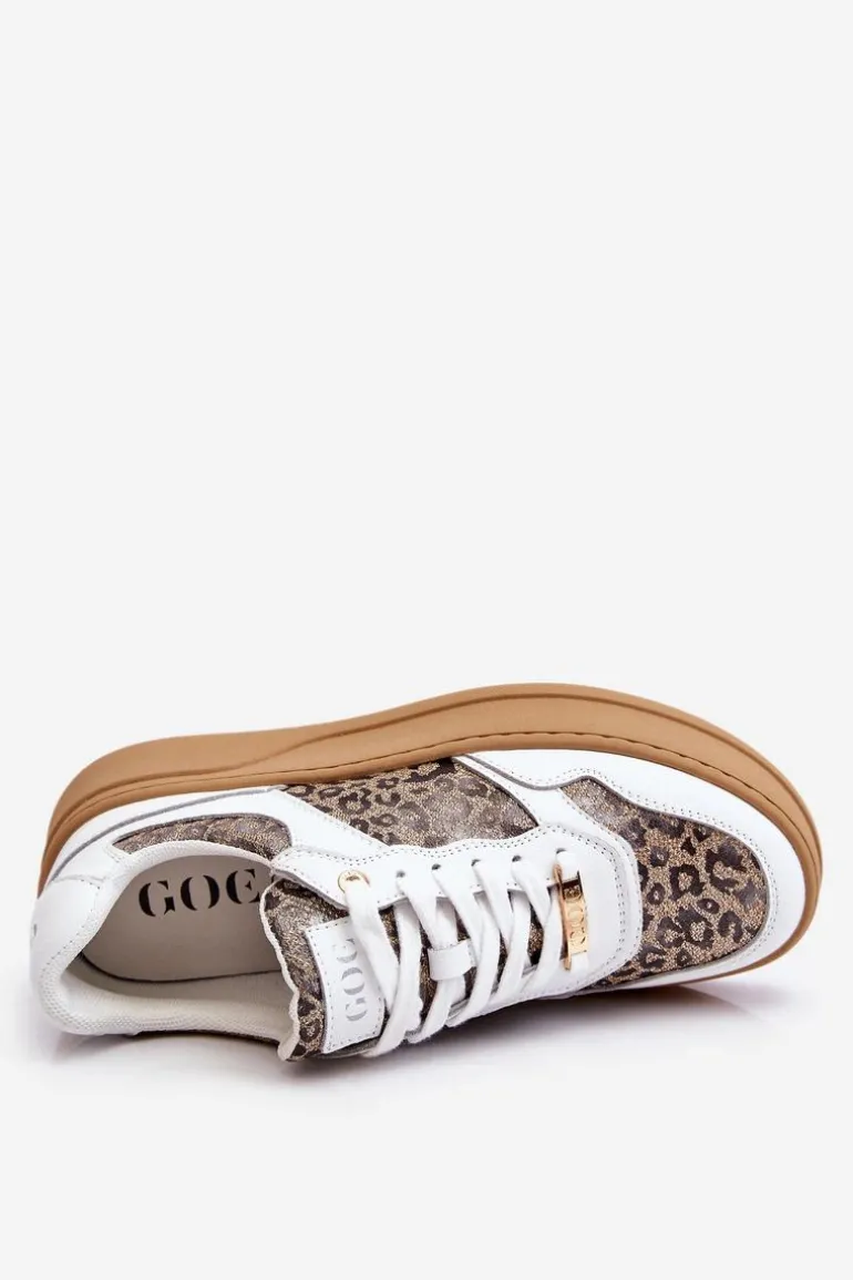 Damskie Wygodne Buty Sportowe GOE LL2N4052 Biało-Beżowe