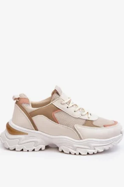 Damskie Wygodne Buty Sportowe Beżowe Alen