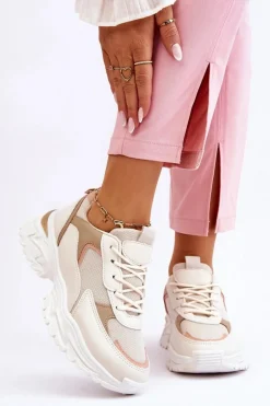 Damskie Wygodne Buty Sportowe Beżowe Alen