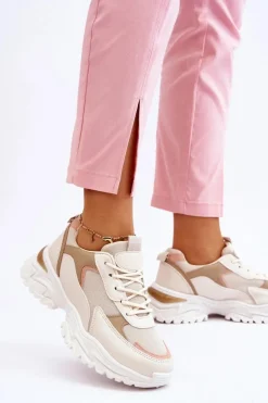Damskie Wygodne Buty Sportowe Beżowe Alen