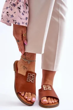 Damskie Wygodne Modne Klapki Z Ozdobą Camel Ayanna