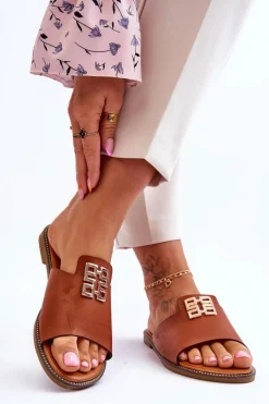 Damskie Wygodne Modne Klapki Z Ozdobą Camel Ayanna
