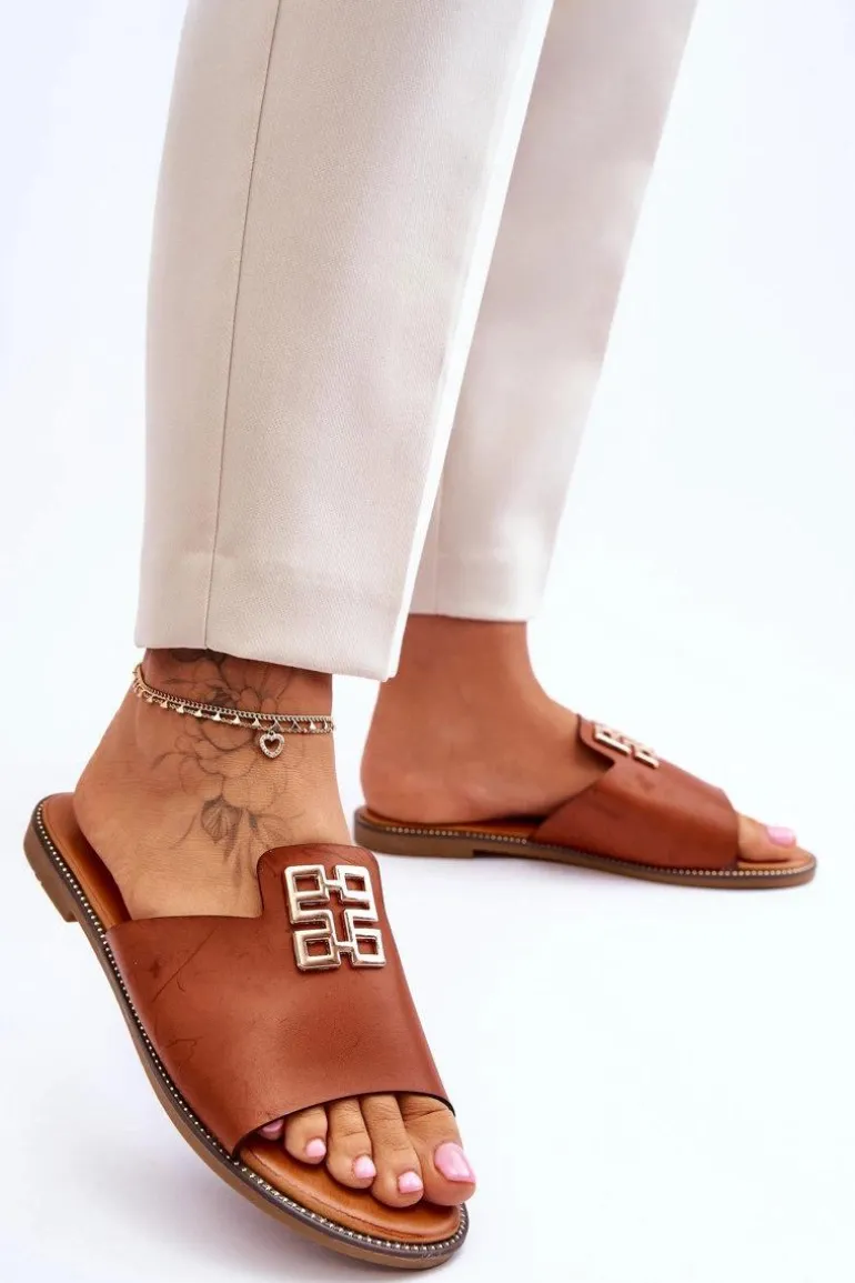 Damskie Wygodne Modne Klapki Z Ozdobą Camel Ayanna