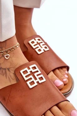 Damskie Wygodne Modne Klapki Z Ozdobą Camel Ayanna