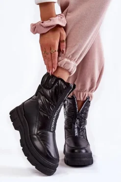 Damskie Wygodne Śniegowce Czarne Elodia