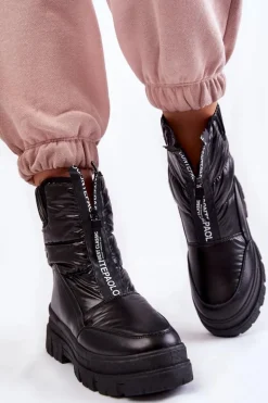 Damskie Wygodne Śniegowce Czarne Elodia