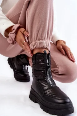 Damskie Wygodne Śniegowce Czarne Elodia