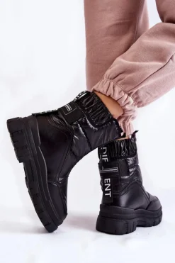 Damskie Wygodne Śniegowce Czarne Elodia